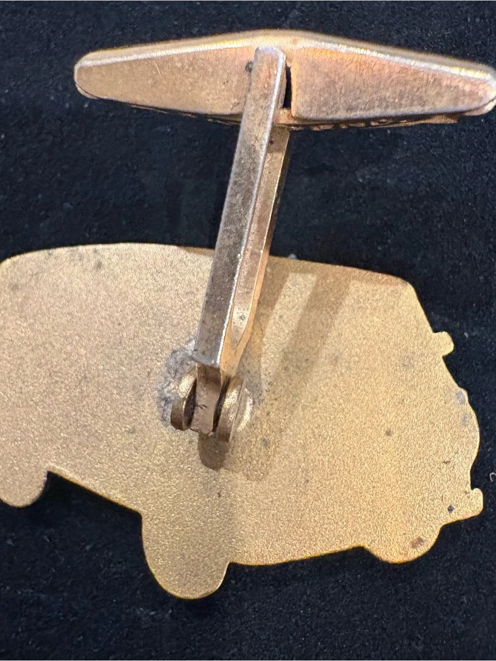vintage 1960s gold-tone Ford Econoline van cufflinks with case